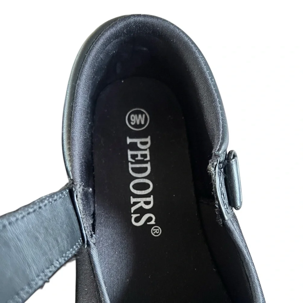 Pedors Women’s Therapeutic Black Mary Jane Strap Shoe Sz 9 Wide